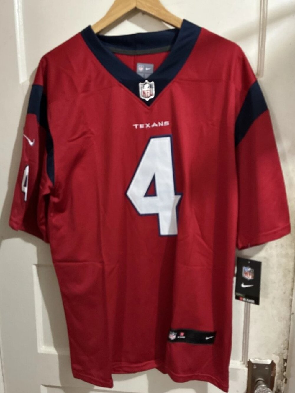 Houston Texans Deshaun Watson #4 Nike NFL Players Stitched Red Jersey Sz L